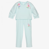 LAPIN HOUSE GIRLS BLUE COTTON TRACKSUIT