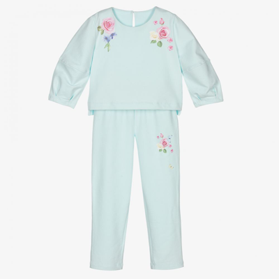 Lapin House Babies' Girls Blue Cotton Tracksuit