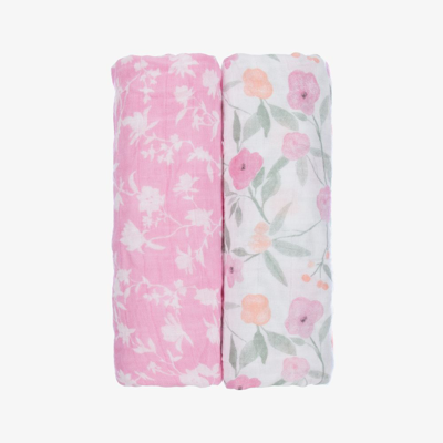 Aden + Anais Girls 2 Pack Muslin Blankets (120cm) In Pink