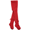 CARLOMAGNO GIRLS RED COTTON BOW TIGHTS