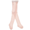 CARLOMAGNO GIRLS PALE PINK COTTON LACE TIGHTS