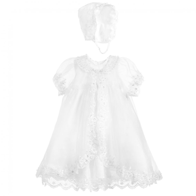 Romano Princess Baby Girls Ceremony Dress In White
