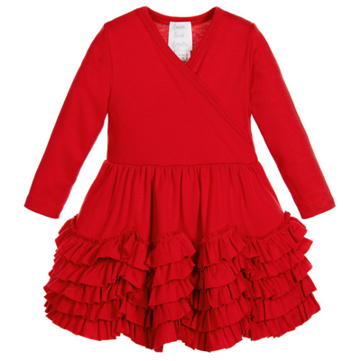 Lemon Loves Layette Girls Baby Red Pima Cotton Dress