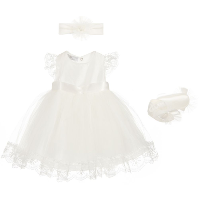 Beau Kid Baby Girls Occasion Dress Set In Ivory