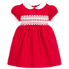 RACHEL RILEY BABY GIRLS RED COTTON HAND-SMOCKED DRESS