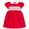 Rachel Riley Girls Red Hand-smocked Dress In Red