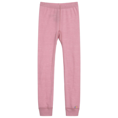 Joha Kids' Girls Pink Merino Wool Leggings