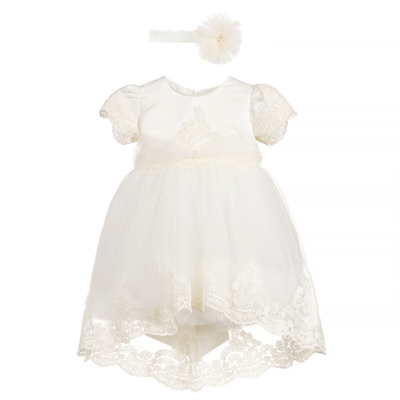 Andreeatex Babies' Ivory Satin & Tulle Dress Set