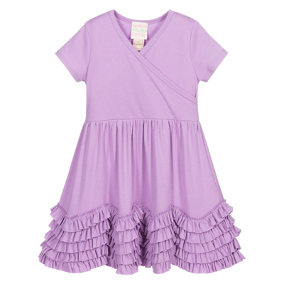 Lemon Loves Layette Babies' Girls Purple Ruffle Dress