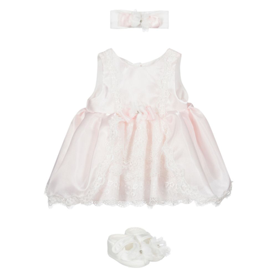 Beau Kid Girls Pink 3 Piece Baby Dress Set