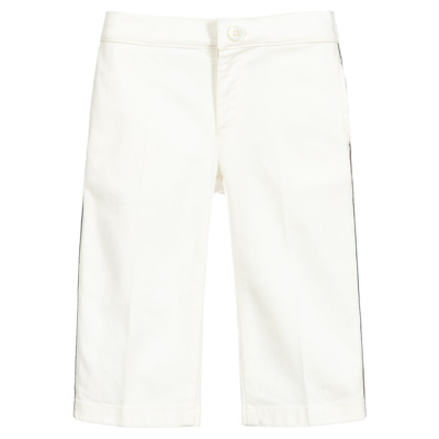 Gucci Kids' Girls White Cotton Culottes