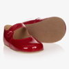 EARLY DAYS GIRLS RED LEATHER PRE-WALKER SHOES
