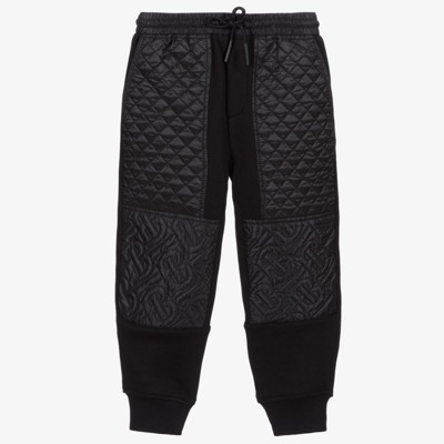 Burberry Kids' Boys Black Quilted Monogram Joggers