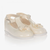 EARLY DAYS GIRLS IVORY FIRST-WALKER SHOES