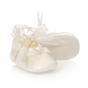 SARAH LOUISE GIRLS IVORY SILK PRE-WALKERS SHOES