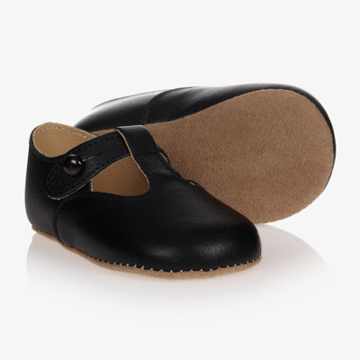 Early Days Babies' Black Leather Pre-walker Shoes