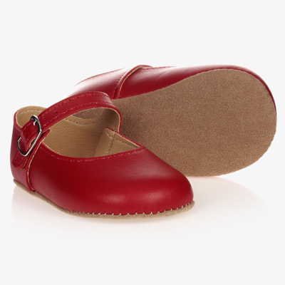 Early Days Babies' Girls Red Leather Pre-walker Shoes