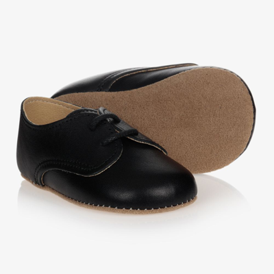Early Days Babies' Black Leather Pre-walker Shoes