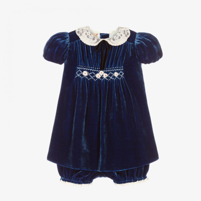 gucci blue velvet dress Blue Alessandro Michele Floral Silk Dress – Vintage Couture main image 0