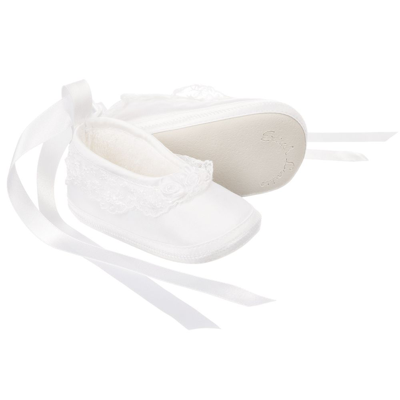 Sarah Louise Girls Baby White Pre-walker Shoes