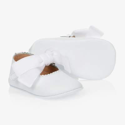 Children's Classics Babies' Girls White Leather Pre-walker Shoes