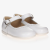 EARLY DAYS GIRLS WHITE LEATHER SHOES