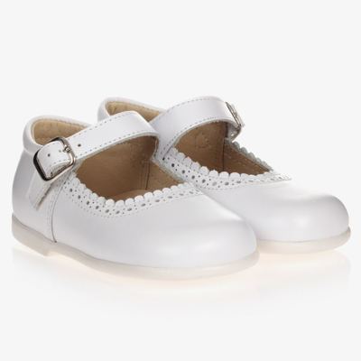 Early Days Babies' Girls White Leather Shoes