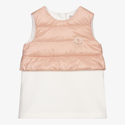 Moncler Babies' Girls Ivory & Pink Down Padded Dress