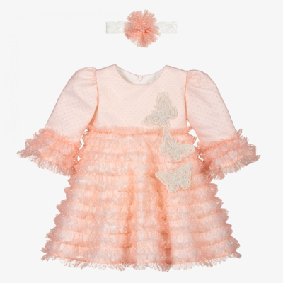 Andreeatex Babies' Girls Pink Ruffle Tulle Dress Set