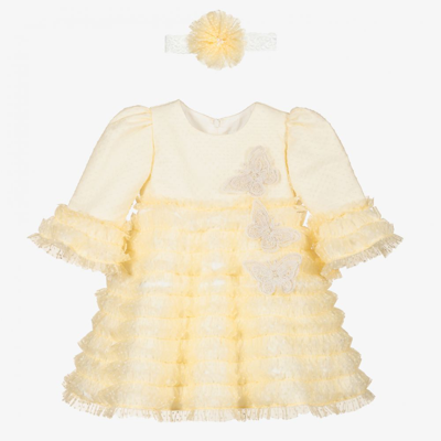 Andreeatex Babies' Girls Yellow Ruffle Tulle Dress Set