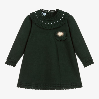 Artesania Granlei Babies' Girls Green Knitted Dress