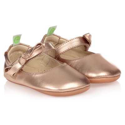 Tip Toey Joey Girls Rose Gold Leather Baby Shoes