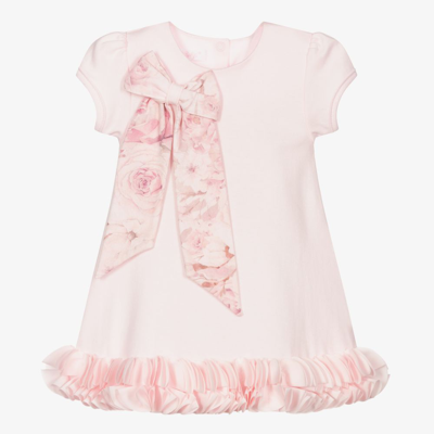 Sofija Babies' Girls Pink Cotton Jersey Dress