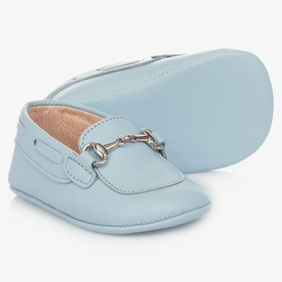 Children's Classics Babies' Blue Leather Pre-walker Shoes