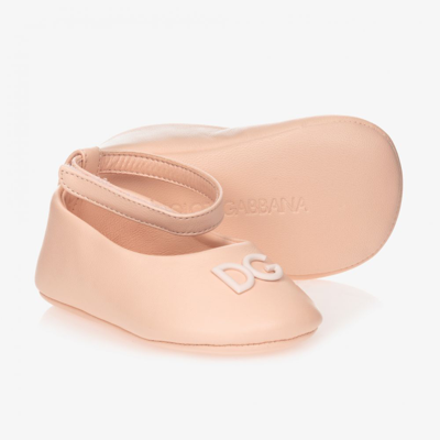 Dolce & Gabbana Babies' Girls Pink Leather Pre-walker Shoes