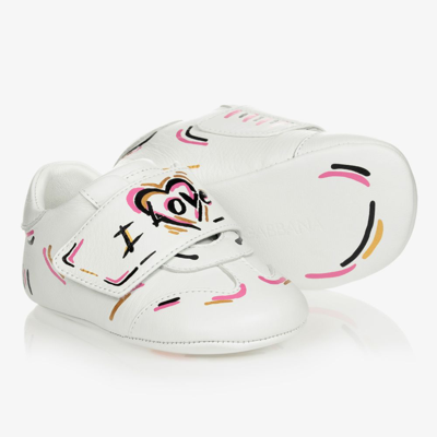 Dolce & Gabbana Girls White Leather Baby Shoes