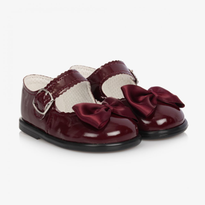 Early Days Babies' Girls Burgundy Red Patent Bar Shoes