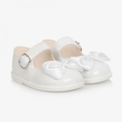 Early Days Babies' Girls White Patent Bar Shoes
