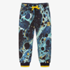 DOLCE & GABBANA BOYS BLUE MARBLE LOGO JOGGERS