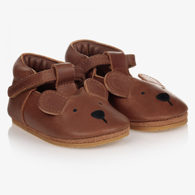 Donsje Brown Leather Baby Shoes