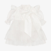 CHILDRENSALON OCCASIONS BABY GIRLS WHITE ORGANZA BOW DRESS