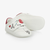DOLCE & GABBANA GIRLS BABY WHITE LEATHER PRE-WALKERS