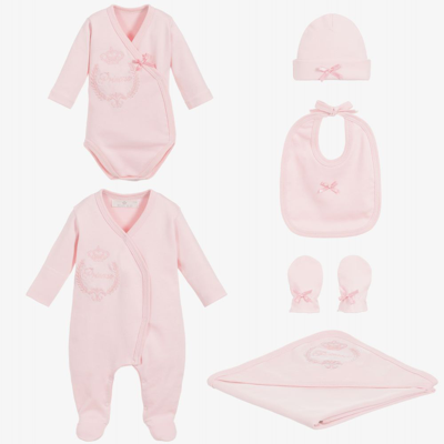 Beau Kid Girls Pink Cotton Babysuit Set
