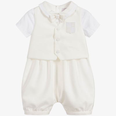Beatrice & George Babies' Boys Ivory Cotton Shortie