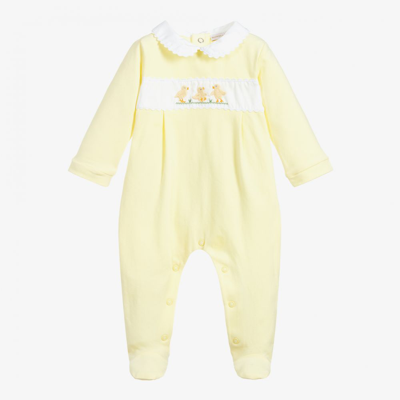 Beatrice & George Yellow Cotton Jersey Babygrow