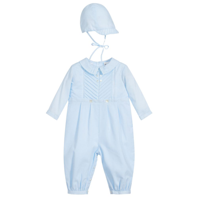 Sarah Louise Boys Blue Cotton Babysuit Set