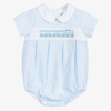 BEATRICE & GEORGE BOYS BLUE GINGHAM SMOCKED COTTON SHORTIE