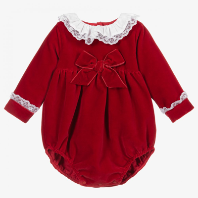 Beatrice & George Babies' Girls Red Velvet Shortie