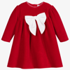 Kissy Kissy Girls Red Velour Jingle Dress In Red