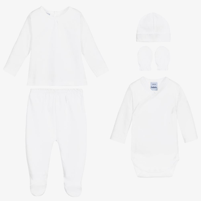 Babidu White 4 Piece Babysuit Set